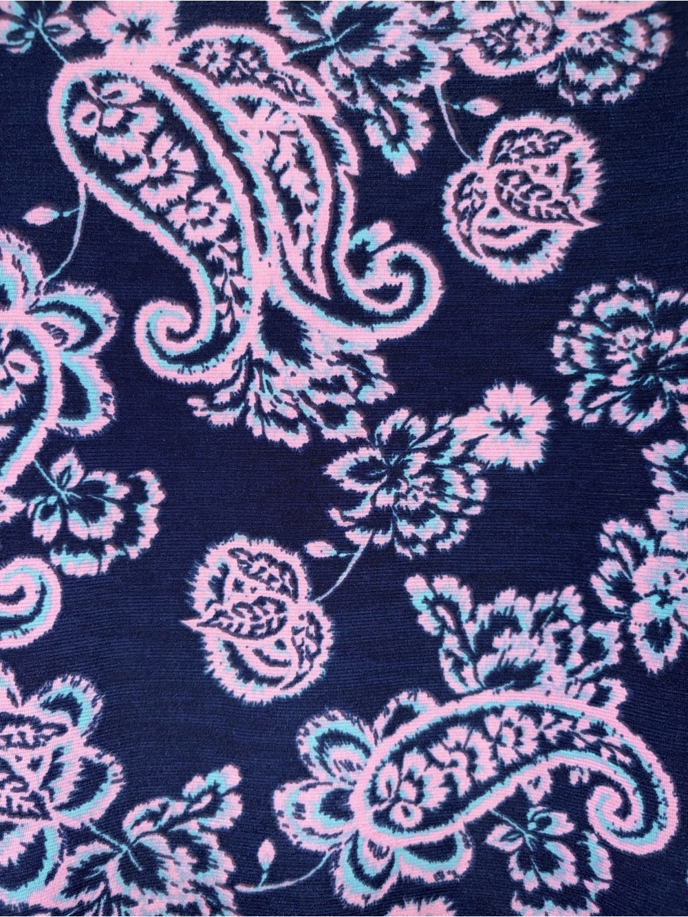 NWOT Andree By Unit “The Lilly Paisley Blouse” Navy💙 w/Bright Blue🩵&Pink🩷 Small - Picture 8 of 8